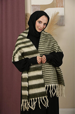 Çift Taraflı Kışlık Omuz Şalı