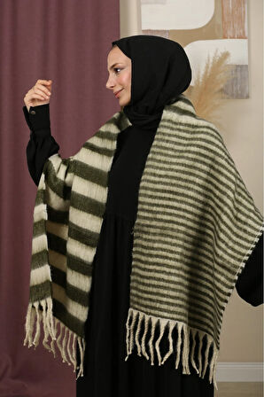 Çift Taraflı Kışlık Omuz Şalı