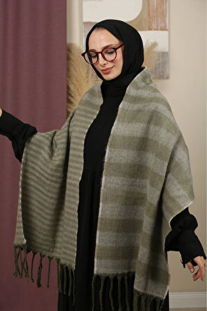 Çift Taraflı Kışlık Omuz Şalı