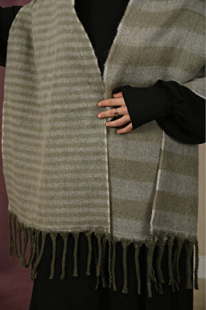 Çift Taraflı Kışlık Omuz Şalı