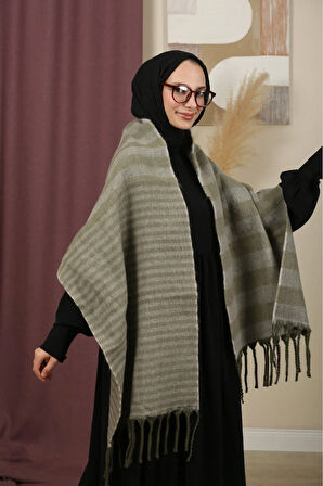 Çift Taraflı Kışlık Omuz Şalı