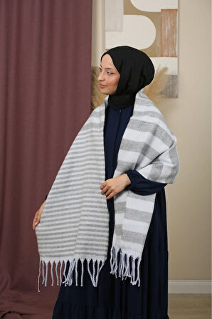 Çift Taraflı Kışlık Omuz Şalı