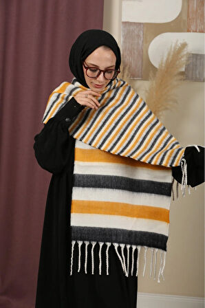 Çift Taraflı Kışlık Omuz Şalı