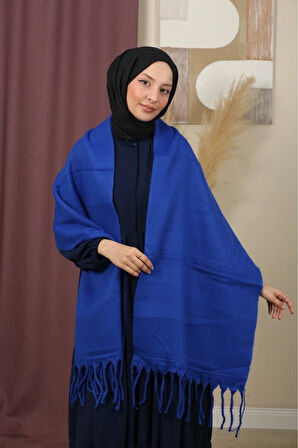 Çift Taraflı Düz Renk Kışlık Omuz Şalı