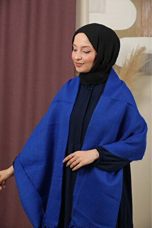 Çift Taraflı Düz Renk Kışlık Omuz Şalı