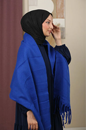 Çift Taraflı Düz Renk Kışlık Omuz Şalı