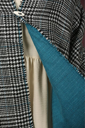 Çift Taraflı Ekose Kışlık Omuz Şalı