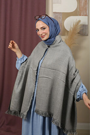 Çift Taraflı Ekose Kışlık Omuz Şalı