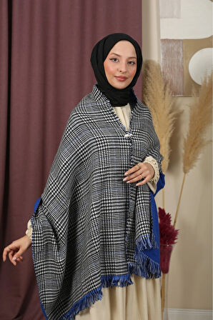 Çift Taraflı Ekose Kışlık Omuz Şalı