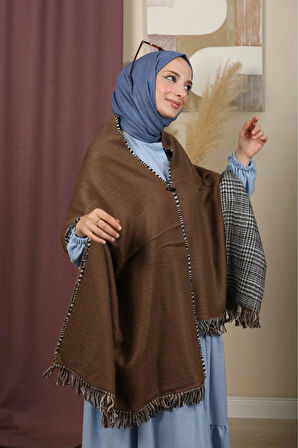 Çift Taraflı Ekose Kışlık Omuz Şalı