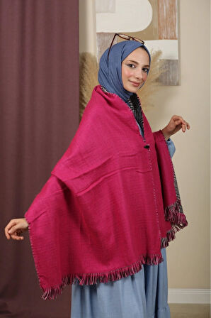 Çift Taraflı Ekose Kışlık Omuz Şalı