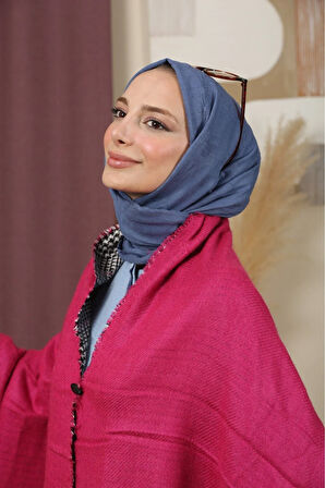 Çift Taraflı Ekose Kışlık Omuz Şalı