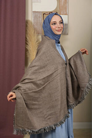 Çift Taraflı Ekose Kışlık Omuz Şalı