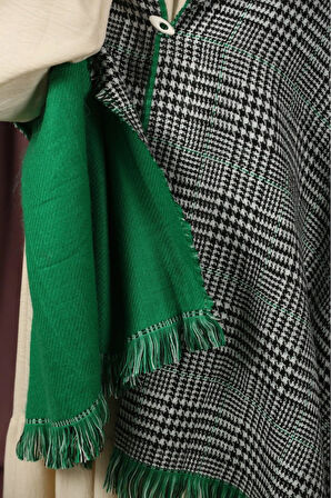 Çift Taraflı Ekose Kışlık Omuz Şalı