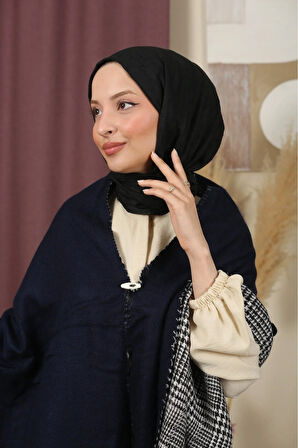 Çift Taraflı Ekose Kışlık Omuz Şalı