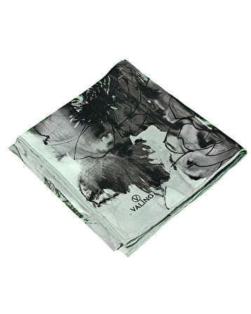 Valino Çiçek Desenli Şifon Eşarp – 90x90 cm