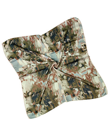 Valino Çiçek Desenli Şifon Eşarp – 90x90 cm