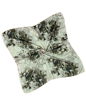 Valino Çiçek Desenli Şifon Eşarp – 90x90 cm