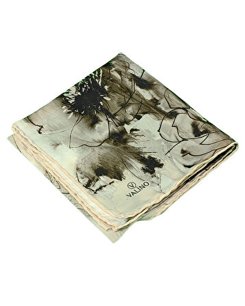 Valino Çiçek Desenli Şifon Eşarp – 90x90 cm
