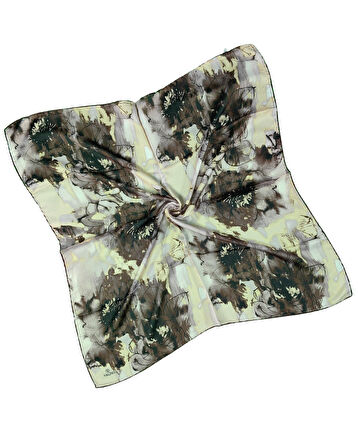 Valino Çiçek Desenli Şifon Eşarp – 90x90 cm
