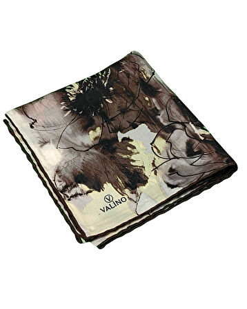 Valino Çiçek Desenli Şifon Eşarp – 90x90 cm