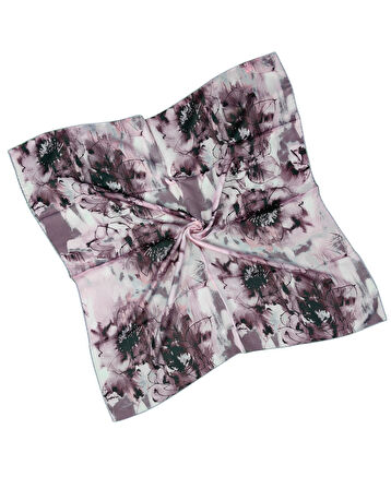 Valino Çiçek Desenli Şifon Eşarp – 90x90 cm