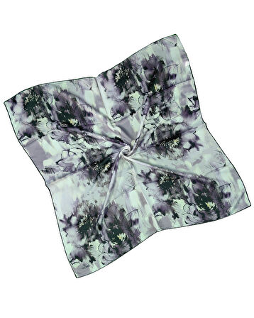 Valino Çiçek Desenli Şifon Eşarp – 90x90 cm