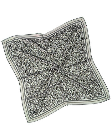 Valino Çiçek Desenli Şifon Eşarp – 90x90 cm