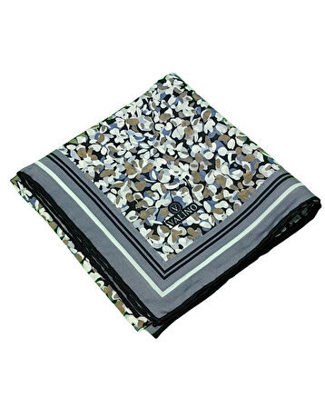 Valino Çiçek Desenli Şifon Eşarp – 90x90 cm