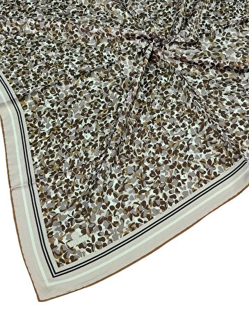 Valino Çiçek Desenli Şifon Eşarp – 90x90 cm