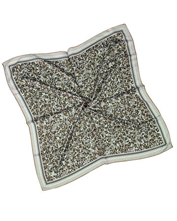 Valino Çiçek Desenli Şifon Eşarp – 90x90 cm