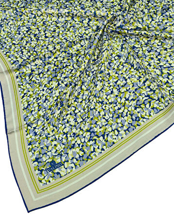 Valino Çiçek Desenli Şifon Eşarp – 90x90 cm