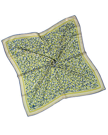 Valino Çiçek Desenli Şifon Eşarp – 90x90 cm