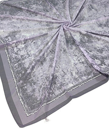 Valino Bulut Desenli Şifon Eşarp – 90x90 cm