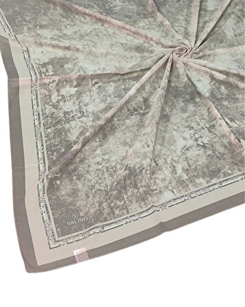 Valino Bulut Desenli Şifon Eşarp – 90x90 cm