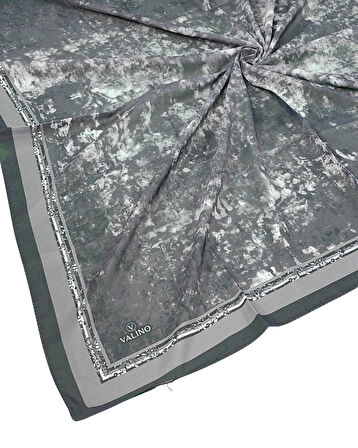 Valino Bulut Desenli Şifon Eşarp – 90x90 cm