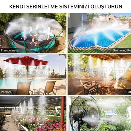 Roichil® 10 Metre Kendin Yap Balkon Veranda Çardak Kamelya Sulama Serinletme ve Nemlendirme Sistemi