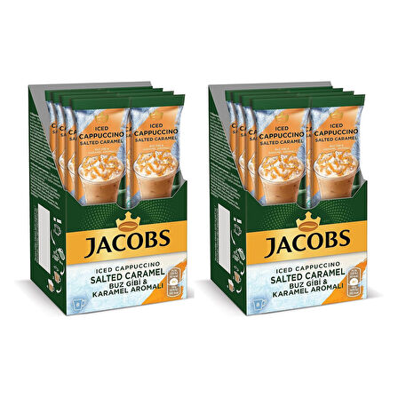 Jacobs Iced Cappuccino Salted Caramel 20.3 gr 8 li Kutu x 2 Adet