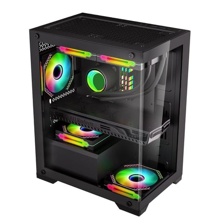 XASER MG210 4x RGB Fan USB 3.0 Powersız Siyah m-ATX Gaming Oyuncu Kasası