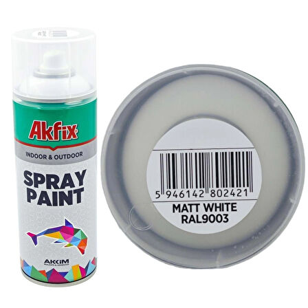 AKFİX MAT BEYAZ SPREY BOYA 400 ML 1 ADET GÖNDERİLİR
