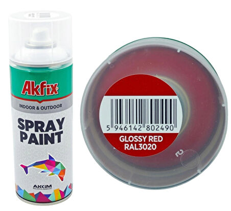 AKFİX KIRMIZI SPREY BOYA 400 ML 1 ADET GÖNDERİLİR RAL 3020