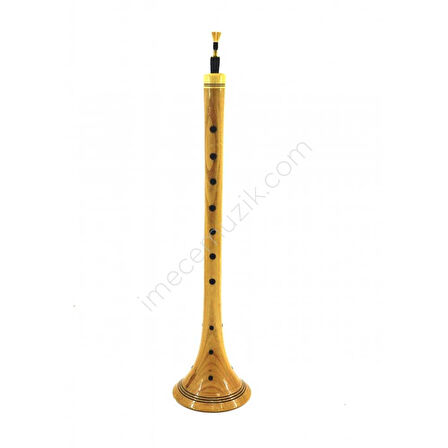 VERNİKLİ ZURNA BÜYÜK BOY 33.5 CM - LA + BORU + HALKA + 3 ADET YEDEK KAMIŞ