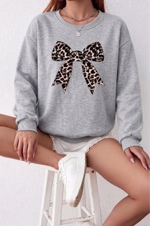 Unisex Baskılı Bisiklet Yaka Sweatshirt