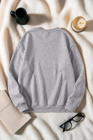 Unisex Baskılı Bisiklet Yaka Sweatshirt