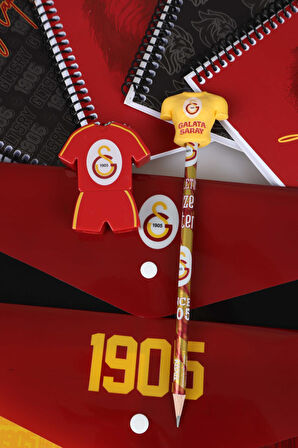 LİSANSLI GALATASARAY A4 SPIRALLI 2 ADET KARELİ,2 ADET ÇİZGİLİ DEFTER,SİLGİ TEPELİ KURŞUN KALEM,16'LI OKUL ETİKETİ,2 ADET ÇITÇIT DOSYA,KALEMTRAŞ SETİ