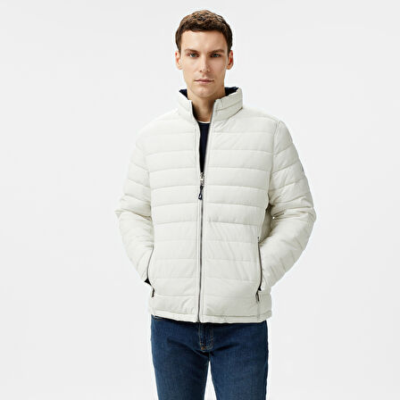 Nautica Erkek Krem & Lacivert Çift Taraflı Mont