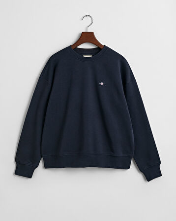 GANT Kadın Lacivert Relaxed Fit Bisiklet Yaka Sweatshirt