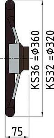 Vetus dümen, tip KS23Z Siyah Ø 320 mm