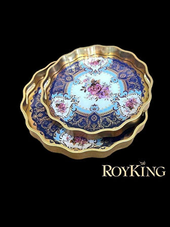 Royking 2 li Yuvarlak Tepsi 34x4cm - 39x4cm FX 045