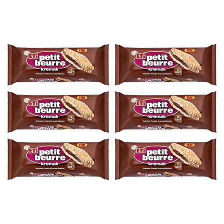 Eti Kakaolu Fındık Kremalı Petibör Bisküvi 270 gr x 6 Adet